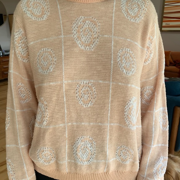 Vintage Lady Devon Pink Sweater Oversized Medium - Picture 7 of 11